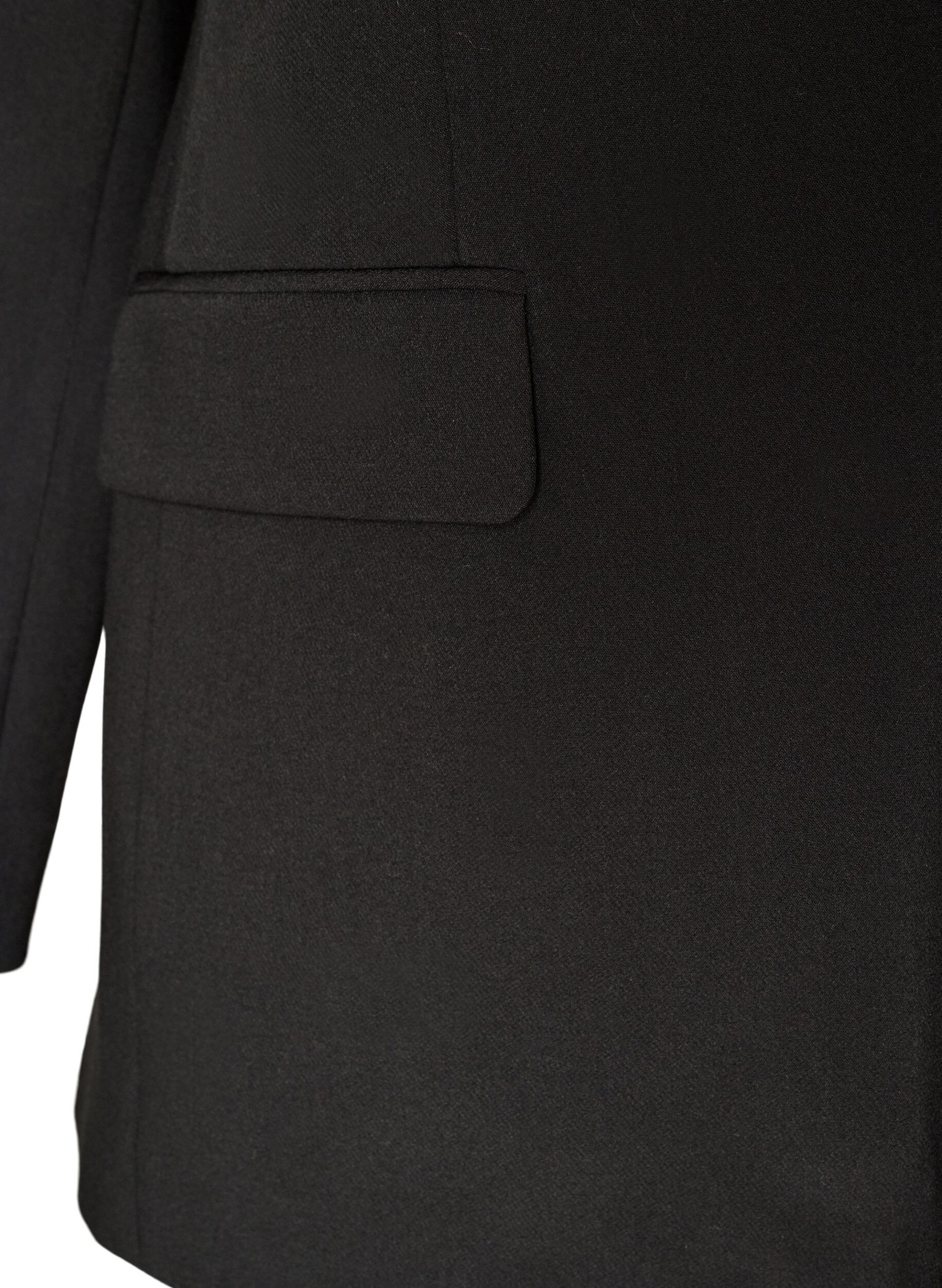 ZizziBlazer med slids og bindedetalje bagp&aring;, Sort, Packshot image number 3