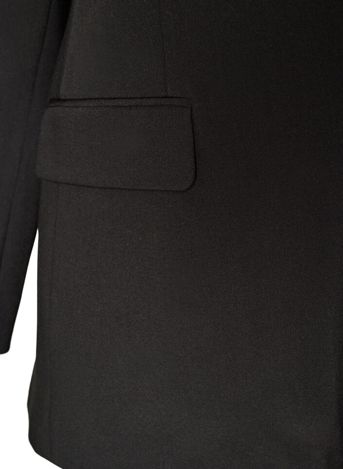 Blazer med slids og bindedetalje bagp&aring;, Sort, Packshot image number 3