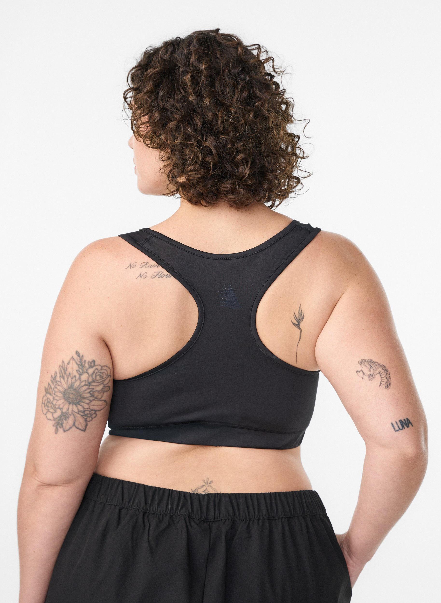 ZizziSports-bh med racerback, Sort, Model image number 2