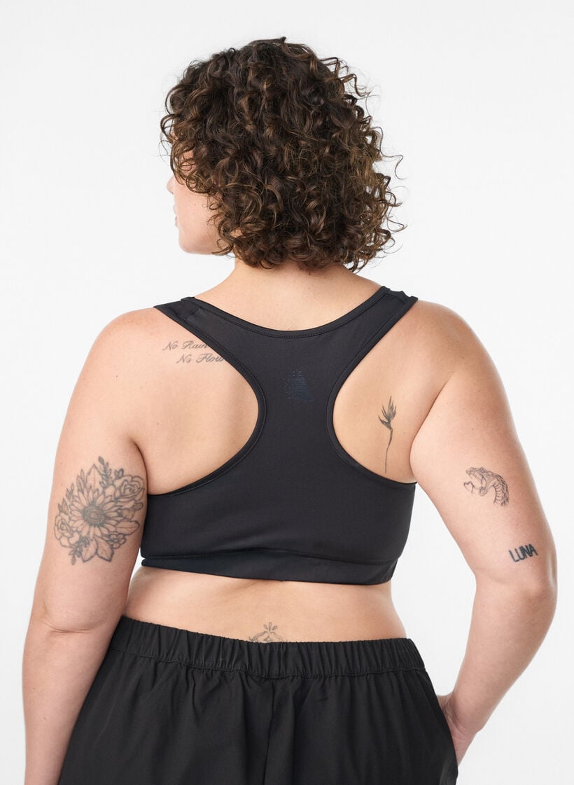 Sports-bh med racerback, Sort, Model image number 2