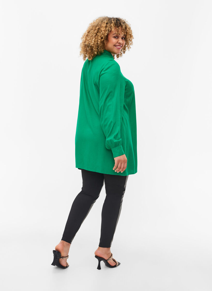 Leggings med imiteret læder, Black, Model image number 1