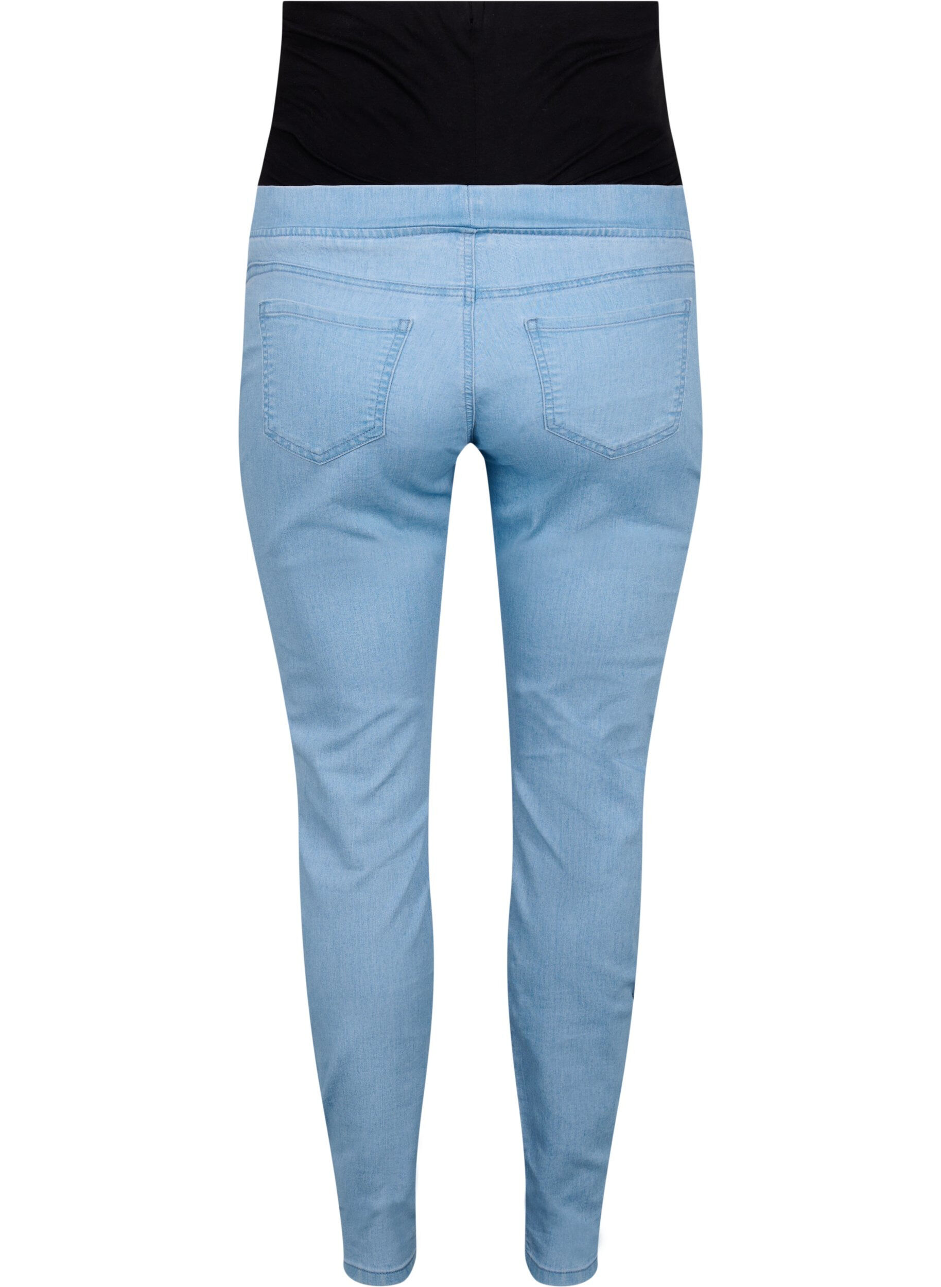 Zizzi Graviditets jeggings med baglommer, Bl&aring;, Packshot image number 1