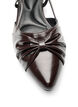 Slingback med sl&oslash;jfedetalje og laklook, Brun, Packshot image number 3