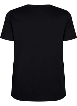 Bomulds t-shirt med tekst, Black W. Pasadena, Packshot image number 1