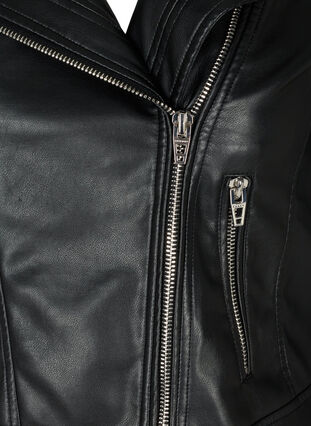 Kort jakke i imiteret læder, Black, Packshot image number 2
