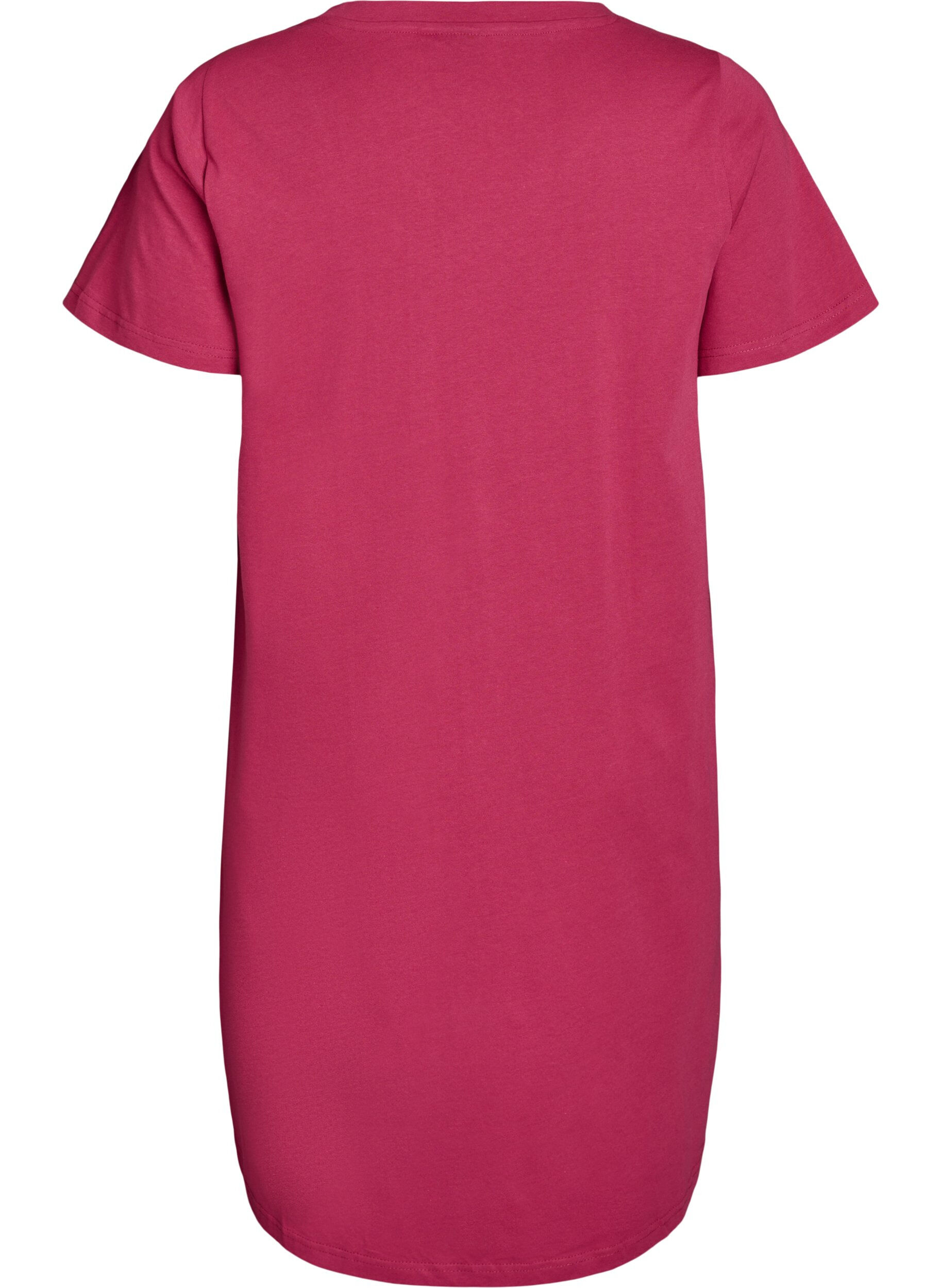 ZizziNatkjole i &oslash;kologisk bomuld med v-hals , R&oslash;d, Packshot image number 1