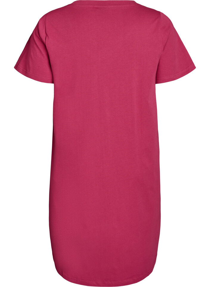 Natkjole i &oslash;kologisk bomuld med v-hals , R&oslash;d, Packshot image number 1