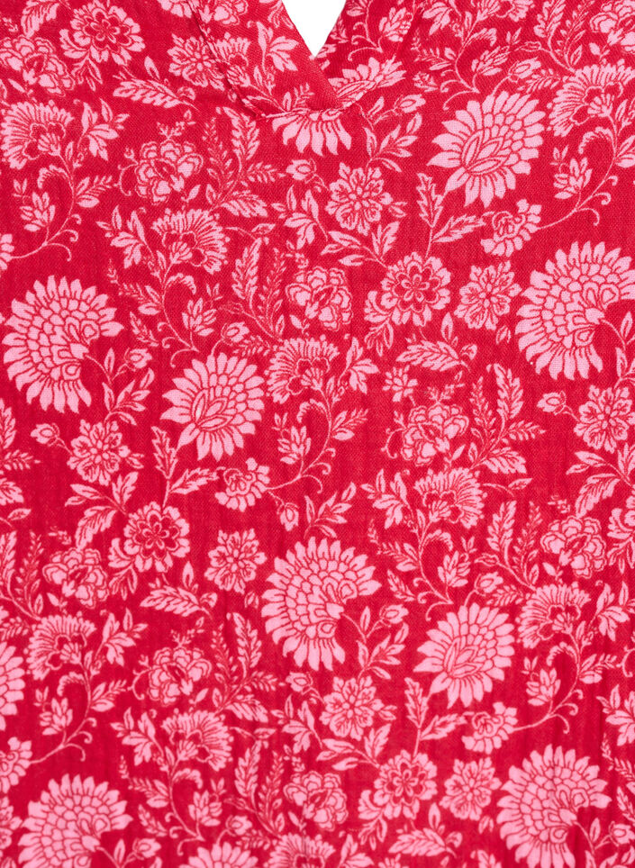 Kort kjole i bomuldsmusselin med A-facon, R&oslash;d, Packshot image number 2