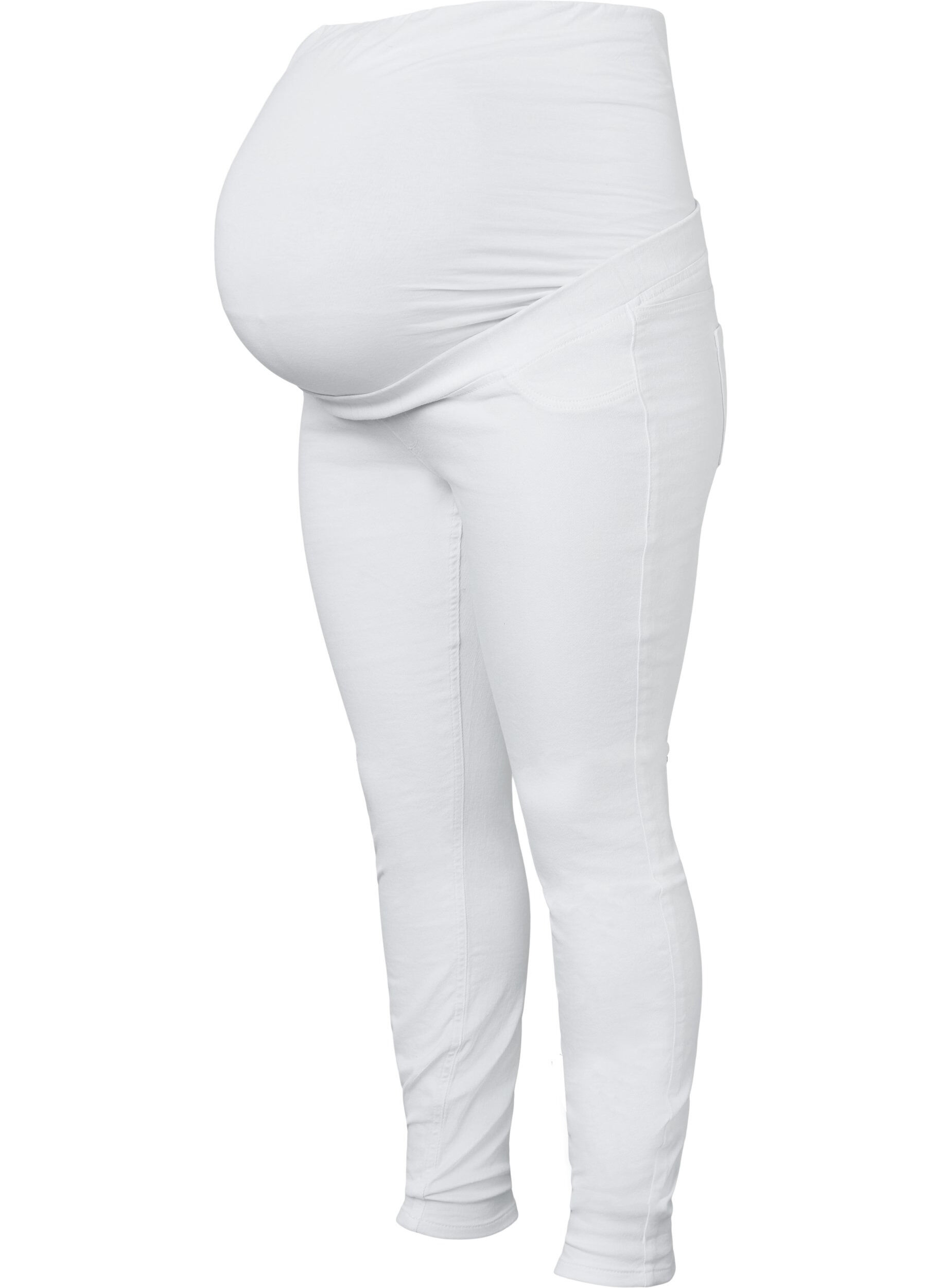 Zizzi Graviditets jeggings i bomuld, White, Packshot image number 0