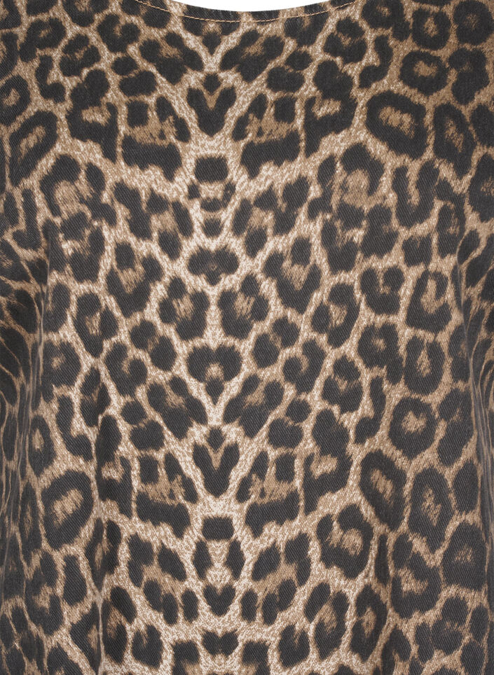 Denimkjole med leopardprint, Leo AOP, Packshot image number 2