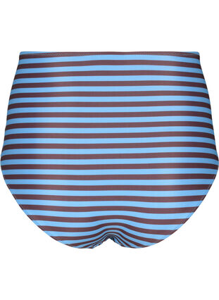 Højtaljet bikinitrusse med striber, BlueBrown Stripe AOP, Packshot image number 1
