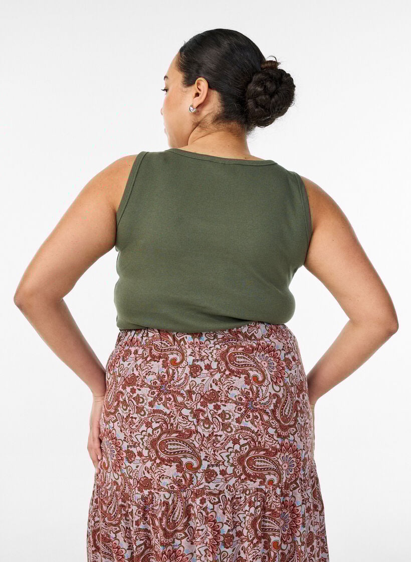 T&aelig;tsiddende top med motiv, Gr&oslash;n, Model image number 2