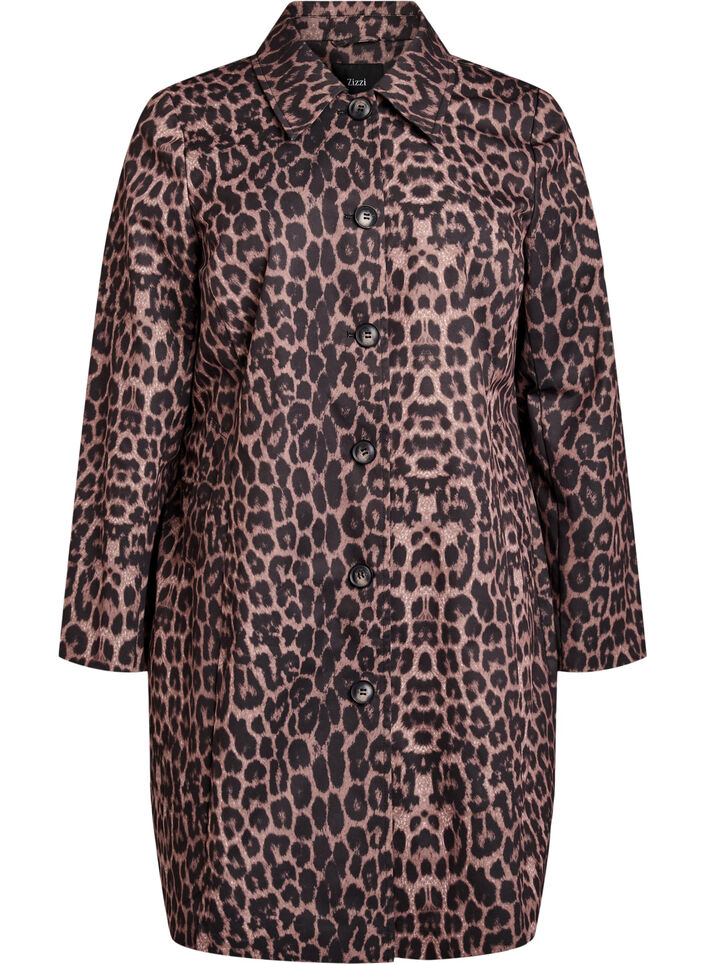 Frakke med leopardmønster, Brun, Packshot image number 0