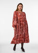 Midikjole i viskose med paisleyprint, Orange, Model image number 0