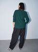Bluse med struktur og b&oslash;lgede kanter, Gr&oslash;n, Model image number 2