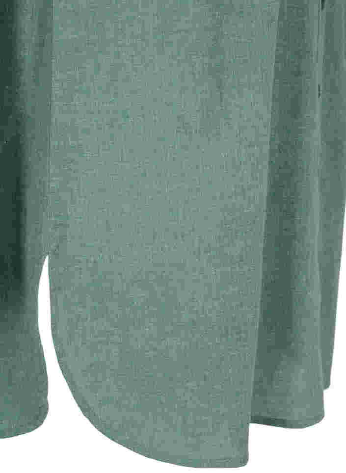 Lang skjorte med 3/4 ærmer og v-udskæring, Balsam Green, Packshot image number 3