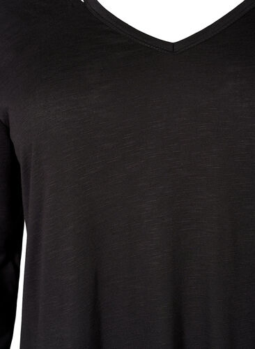 A-formet trænings t-shirt med lange ærmer, Black, Packshot image number 2