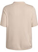 Finstrikket poloshirt med korte &aelig;rmer, Beige, Packshot image number 1