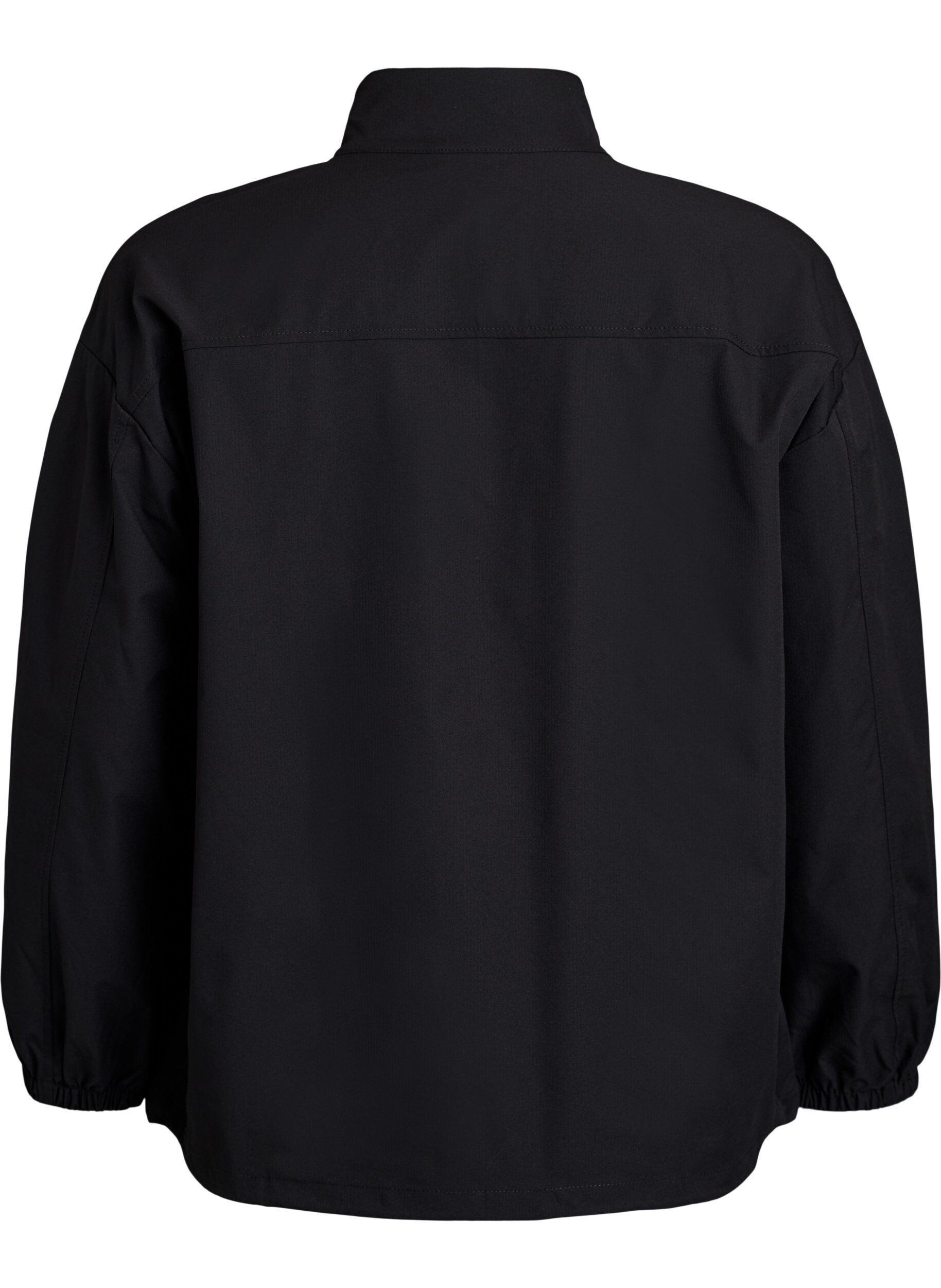 Zizzi Sporty anorak med refleksdetaljer og lommer, Sort, Packshot image number 1