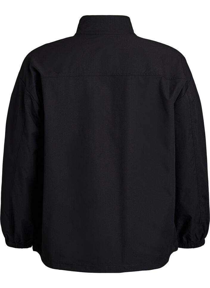 Sporty anorak med refleksdetaljer og lommer, Sort, Packshot image number 1