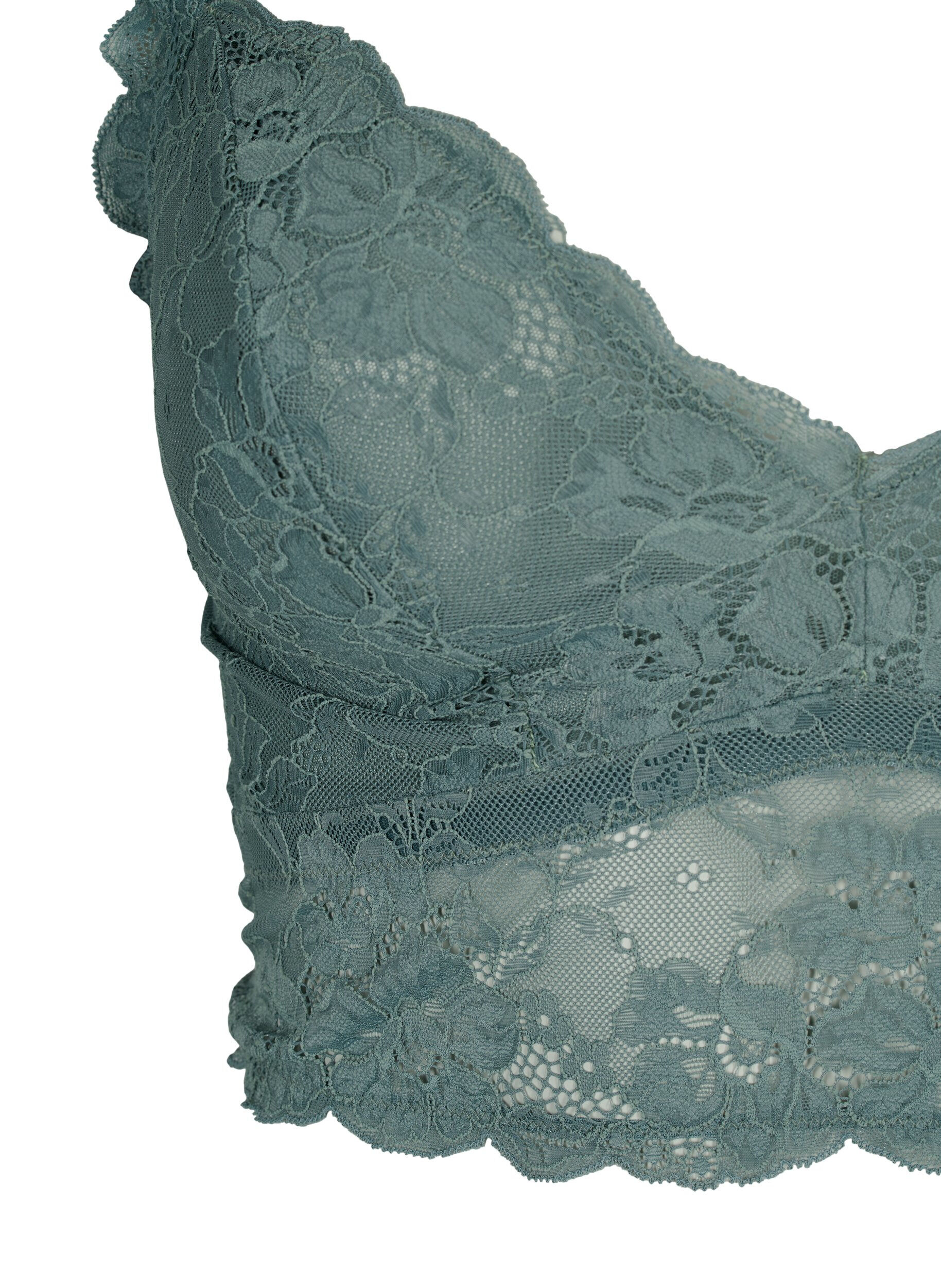 Zizzi Blonde bralette uden b&oslash;jle, Balsam Green Ass, Packshot image number 2