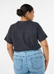 T-shirt i &oslash;kologisk bomuld med rockprint, Sort, Model image number 2