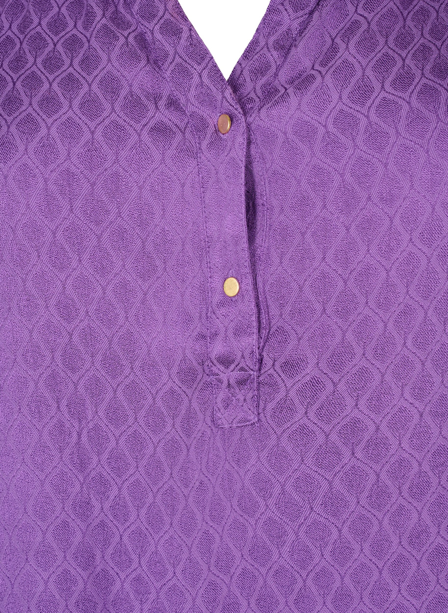 Zizzi Tunika i viskose med tone-i-tone m&oslash;nster, Lavender Violet, Packshot image number 2