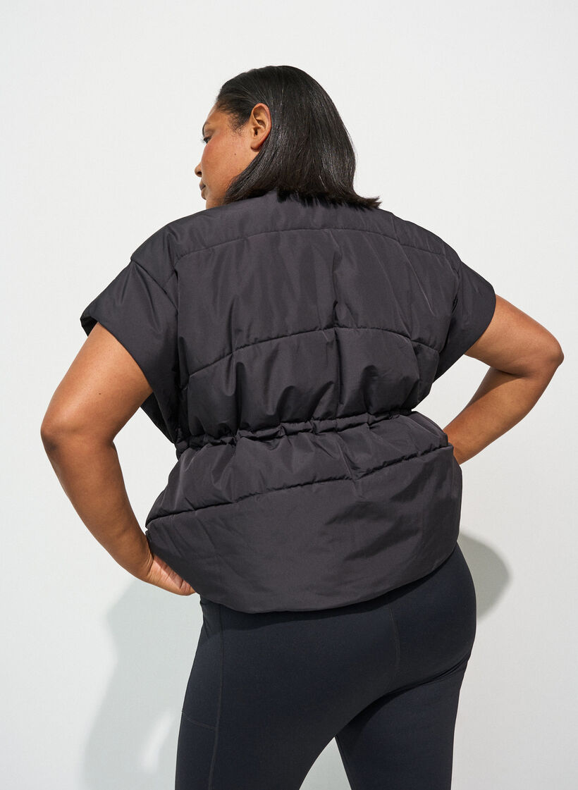 Puffervest med justerbar talje, Sort, Model image number 2
