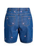 Denim shorts med broderede blomster, Bl&aring;, Packshot image number 1