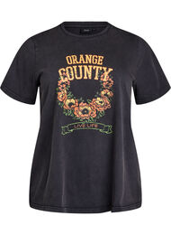 T-shirt i økologisk bomuld med cool motiv, Grå