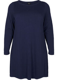 Strikkjole i bomulds-viskosemix, Blå