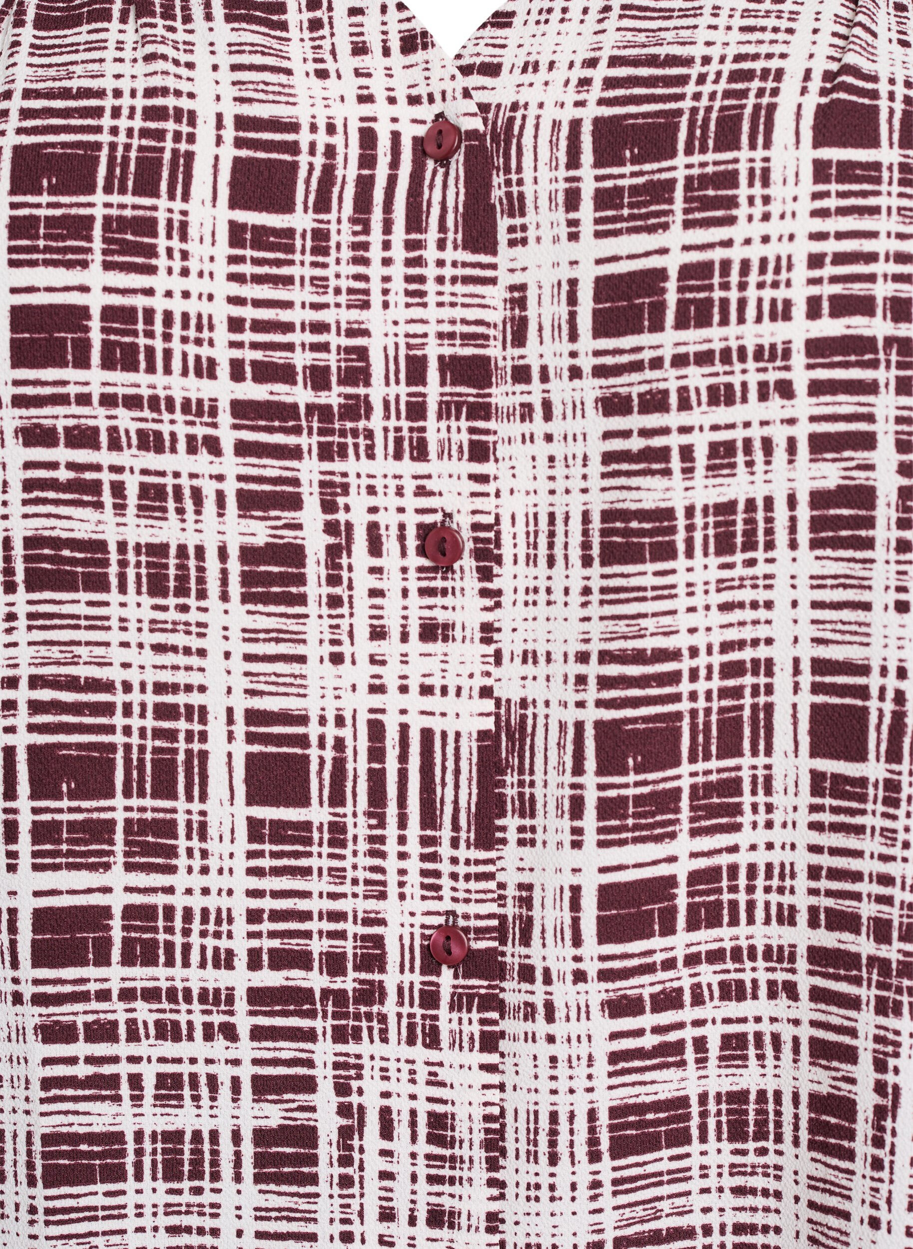 ZizziSkjortebluse med 1/2 &aelig;rmer, M&oslash;rk Bordeaux, Packshot image number 2