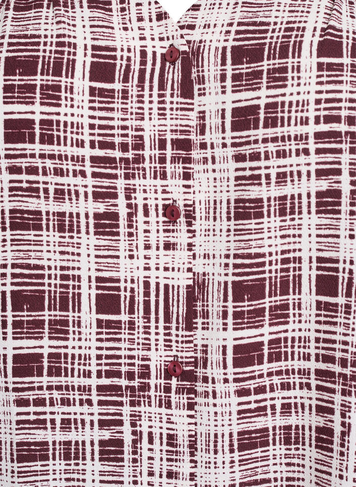 Skjortebluse med 1/2 &aelig;rmer, M&oslash;rk Bordeaux, Packshot image number 2