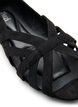 Ballerina i imiteret ruskind med krydsede remme, Sort, Packshot image number 2
