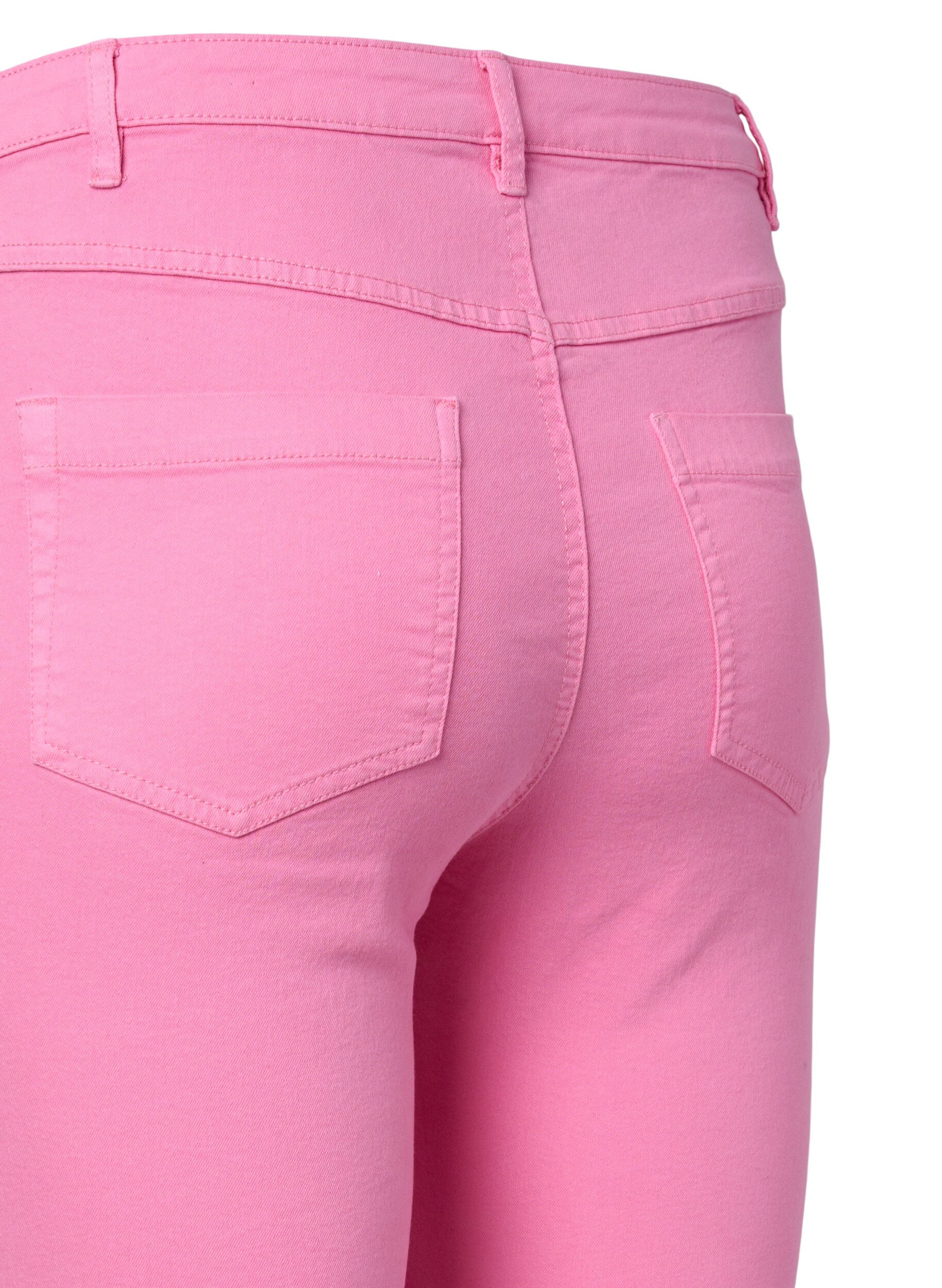 Zizzi Super slim fit Amy jeans med h&oslash;j talje, Rosebloom, Packshot image number 3