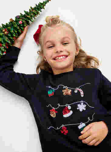 Jule sweatshirt til børn, Black Decoration, Image image number 1