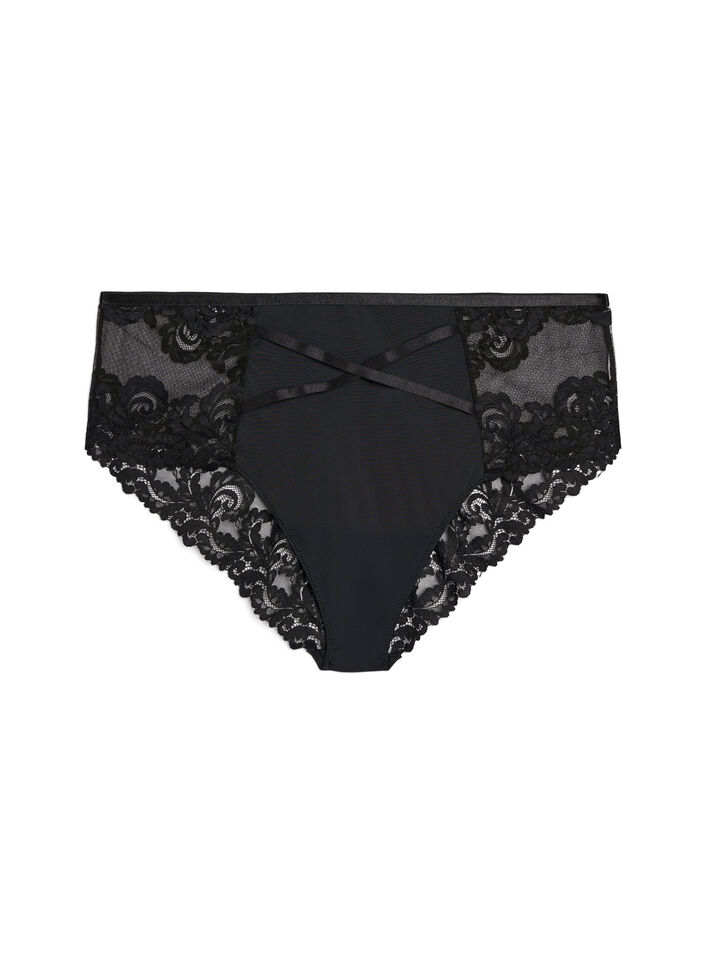 Hipster blondetrusse med krydsdetalje, Sort, Packshot image number 0