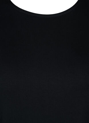 Kortærmet viskose tunika med asymmetrisk bund, Black, Packshot image number 2