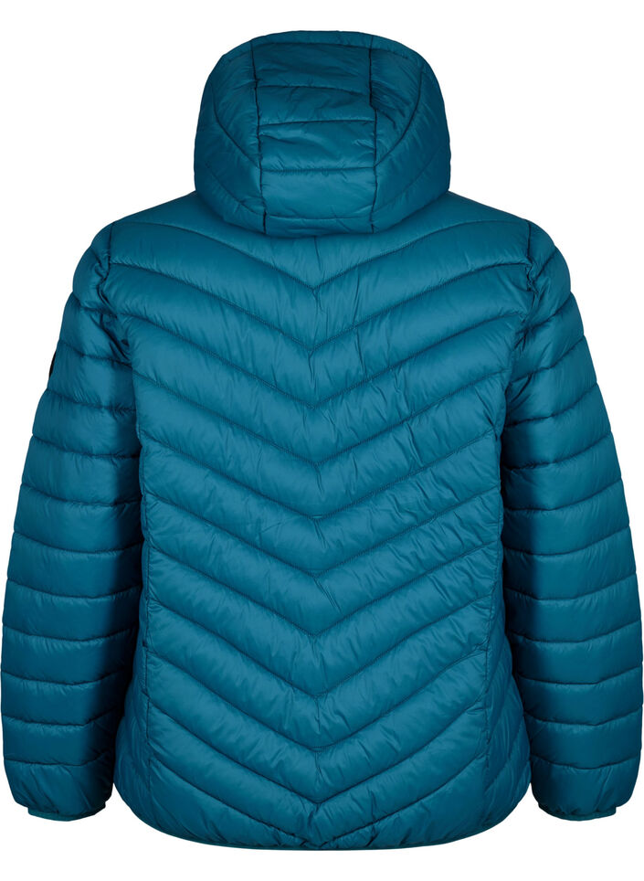 Letv&aelig;gts jakke med h&aelig;tte, Bl&aring;, Packshot image number 1