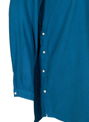 Viskose tunika med perler, Moroccan Blue, Packshot image number 3