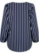 Skjortebluse med v-hals og print, Maritime Blue Stripe, Packshot image number 1