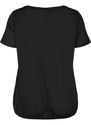 Kortærmet t-shirt med struktur, Black, Packshot image number 1