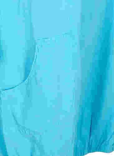 Ærmeløs kjole i bomuld, River Blue, Packshot image number 3