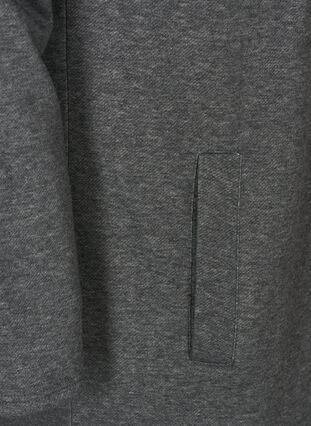 Lang sweatshirt med hætte, Dark Grey Melange, Packshot image number 3