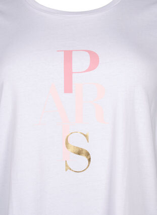 Bomulds t-shirt med tekstprint, B. White w. Paris, Packshot image number 2