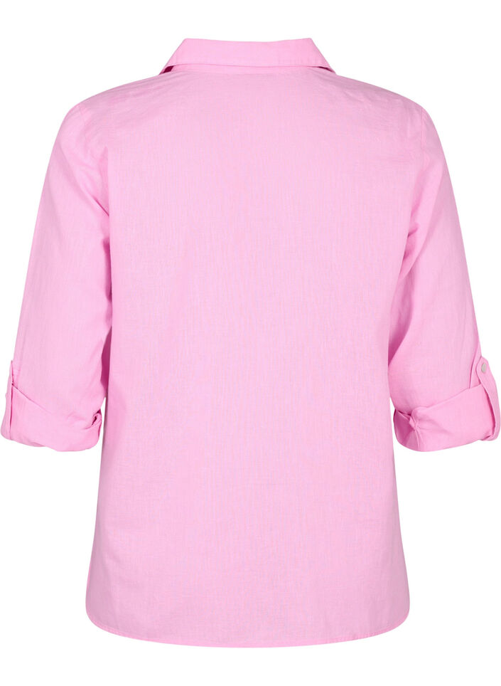 Skjortebluse med knaplukning, Begonia Pink, Packshot image number 1