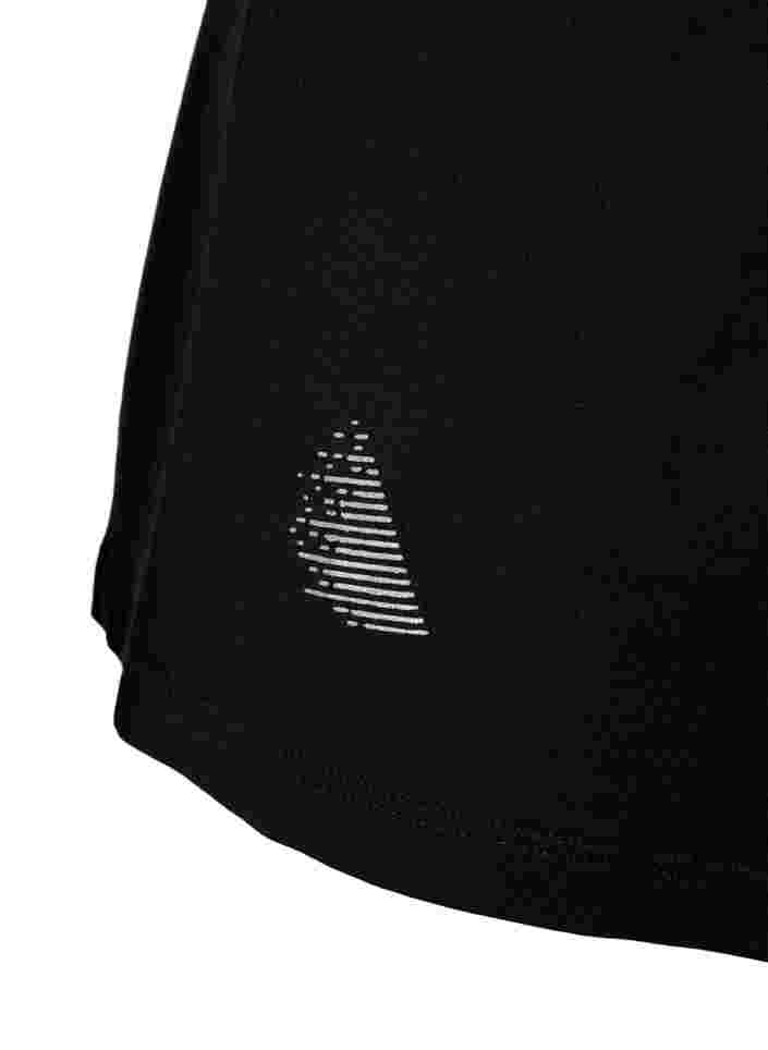 Træningsbluse med mesh og lange ærmer, Black, Packshot image number 2