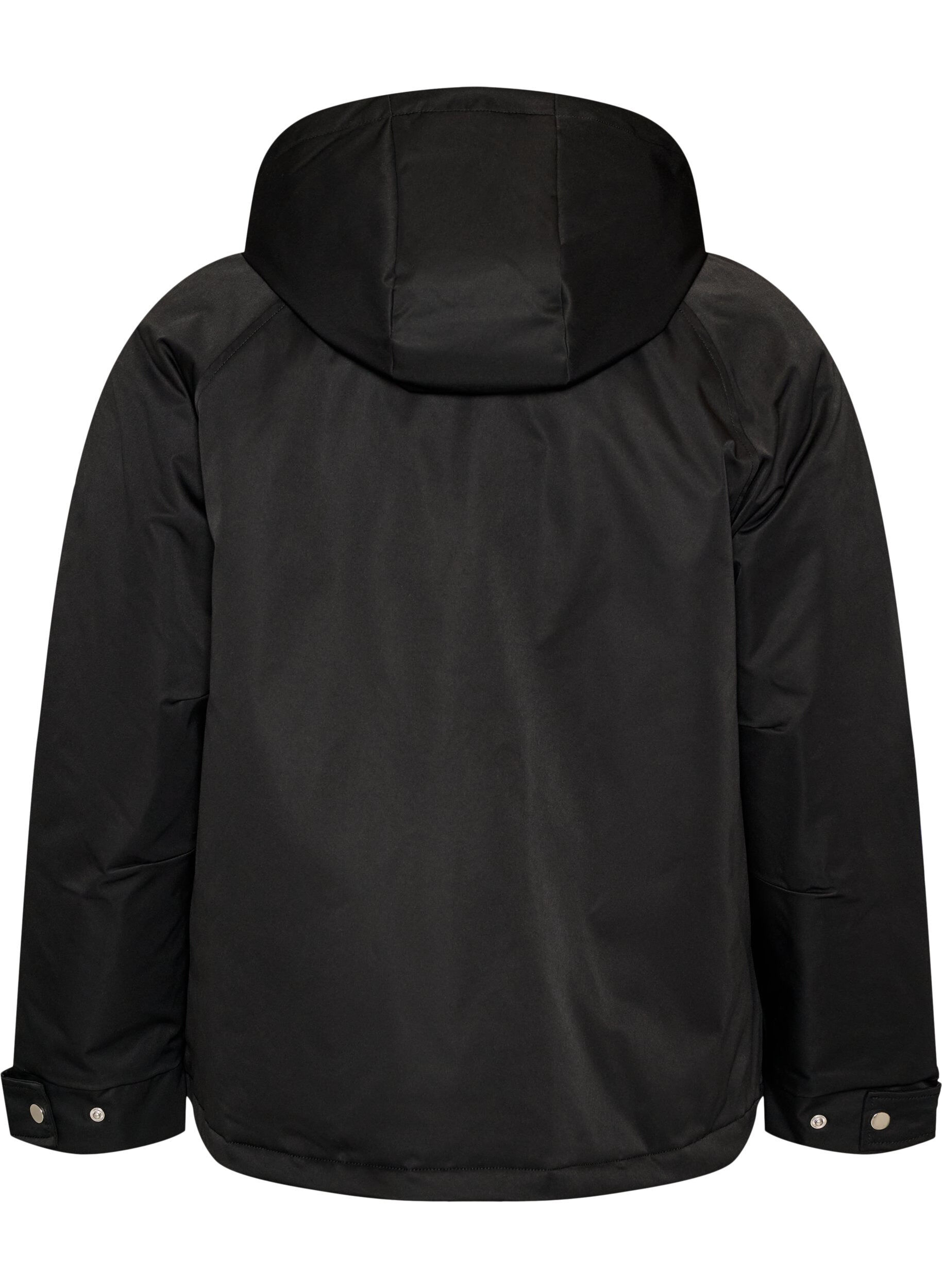 ZizziVatteret parka med aftagelig h&aelig;tte, Sort, Packshot image number 1