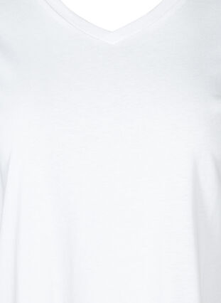 T-shirt med v-hals, Bright White, Packshot image number 2