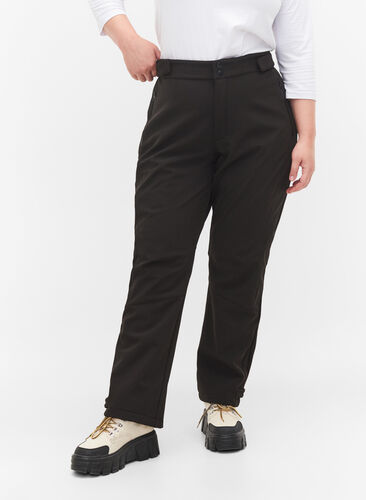 Softshell bukser med justerbar velcro, Black, Model image number 0